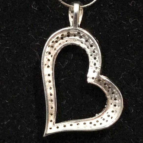 Necklace - 14k WG - RED Diamond Heart - Picture 3 of 7